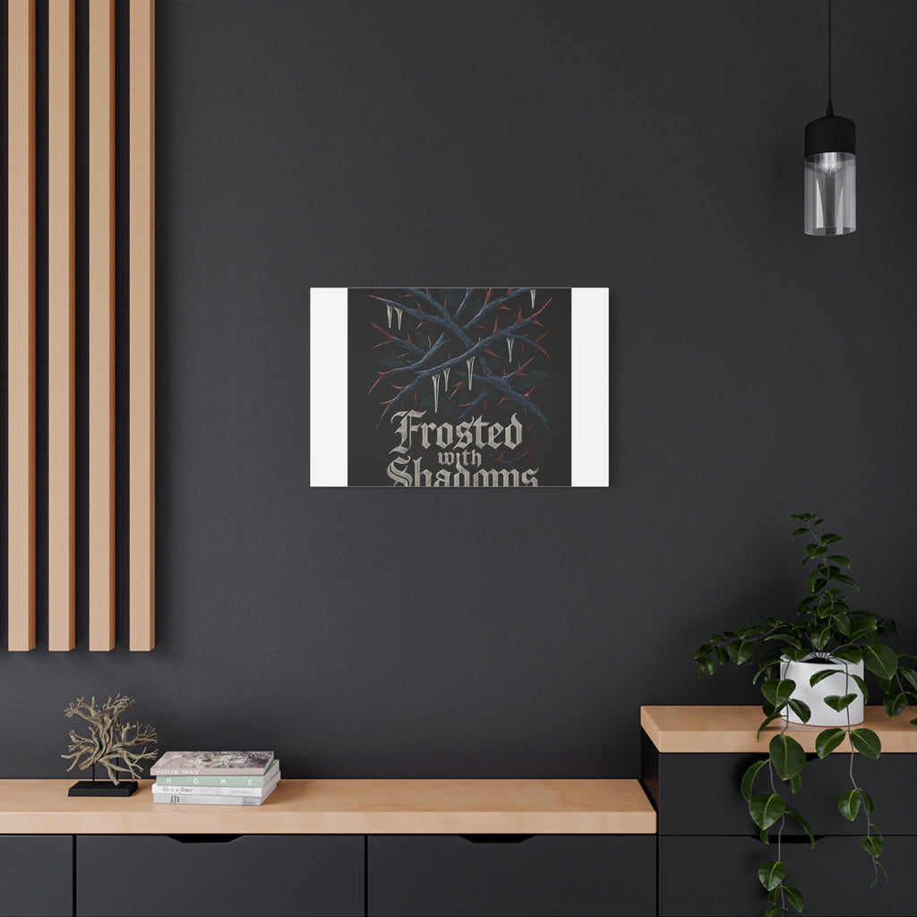 Frosted With Shadows Canvas Art — Gothic Winter Icicle Wall Decor