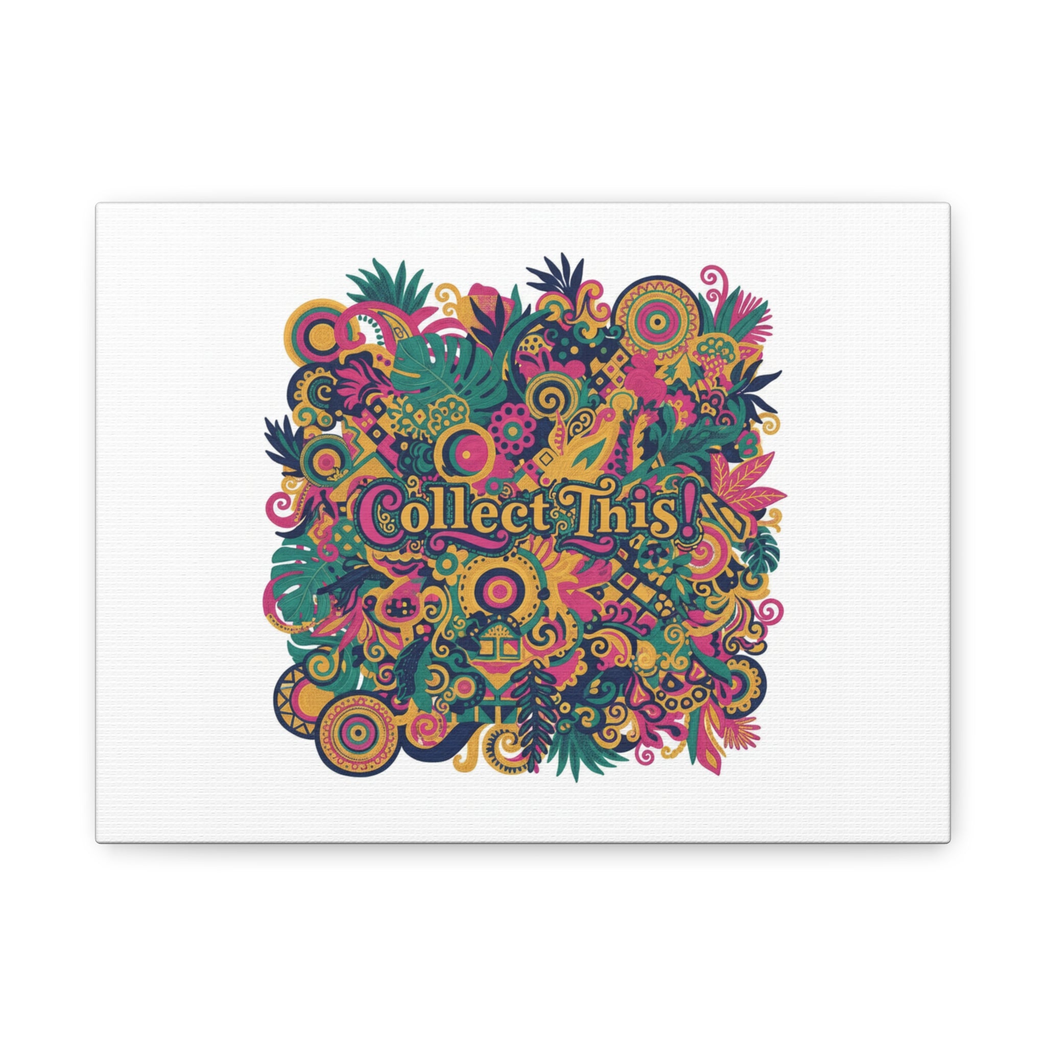 Collect This! Maximalist Floral Collage Canvas | Bold Boho Pattern, Colorful Ornament