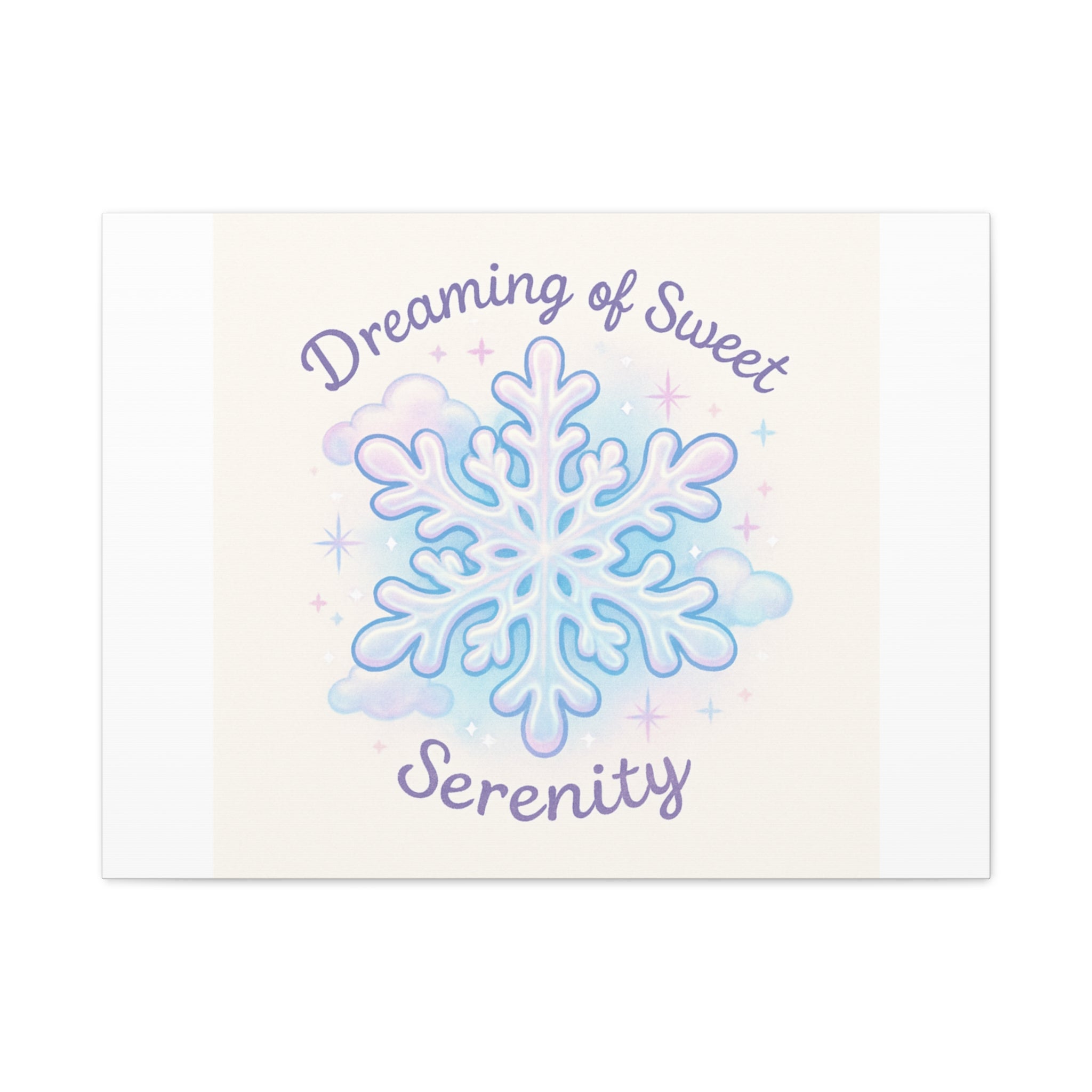 Canvas Wall Art - "Dreaming of Sweet Serenity" Snowflake Illustration