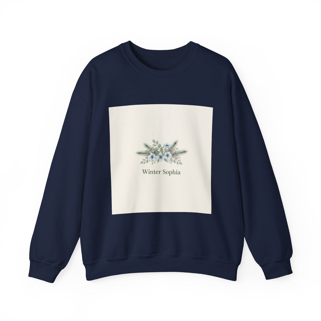 Winter Botanical Wreath Sweatshirt | pine branch design, minimal winter florals