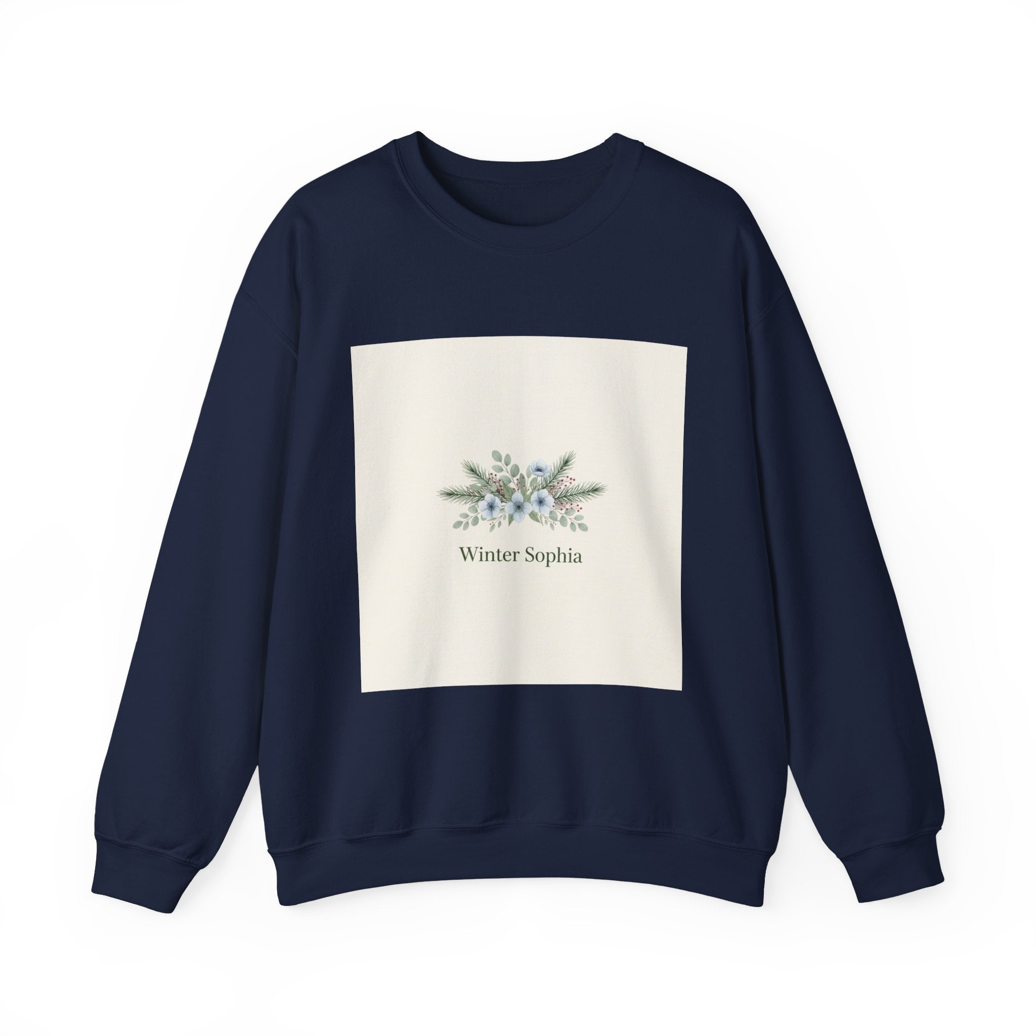 Winter Botanical Wreath Sweatshirt | pine branch design, minimal winter florals