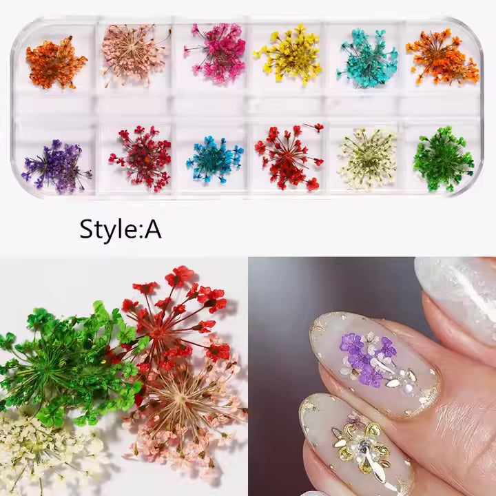 MIX DRIED FLOWERS FOR NAIL ART DESIGN (#A)-0