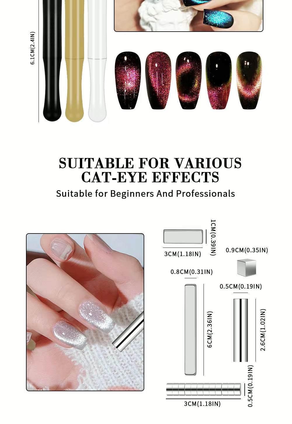 25 PCS NAIL ART CAT EYE DESING MAGNET SET #01-3