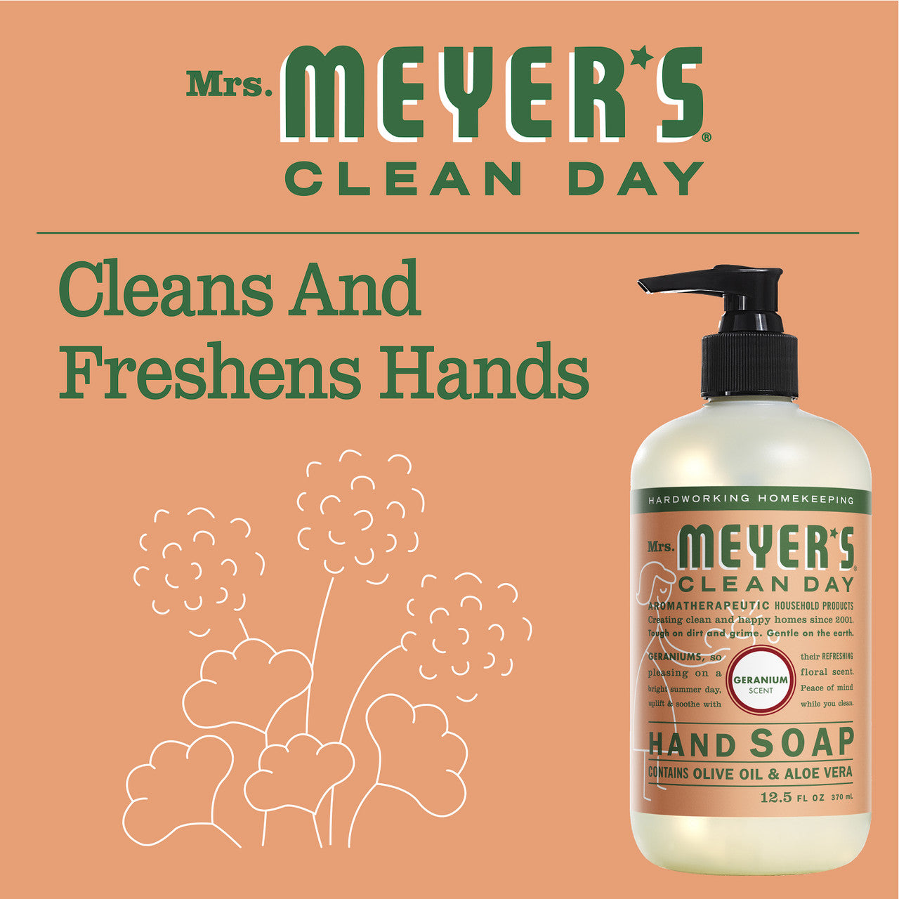Meyers Geranium Liquid Hand Soap (6x12.5 Oz)-2
