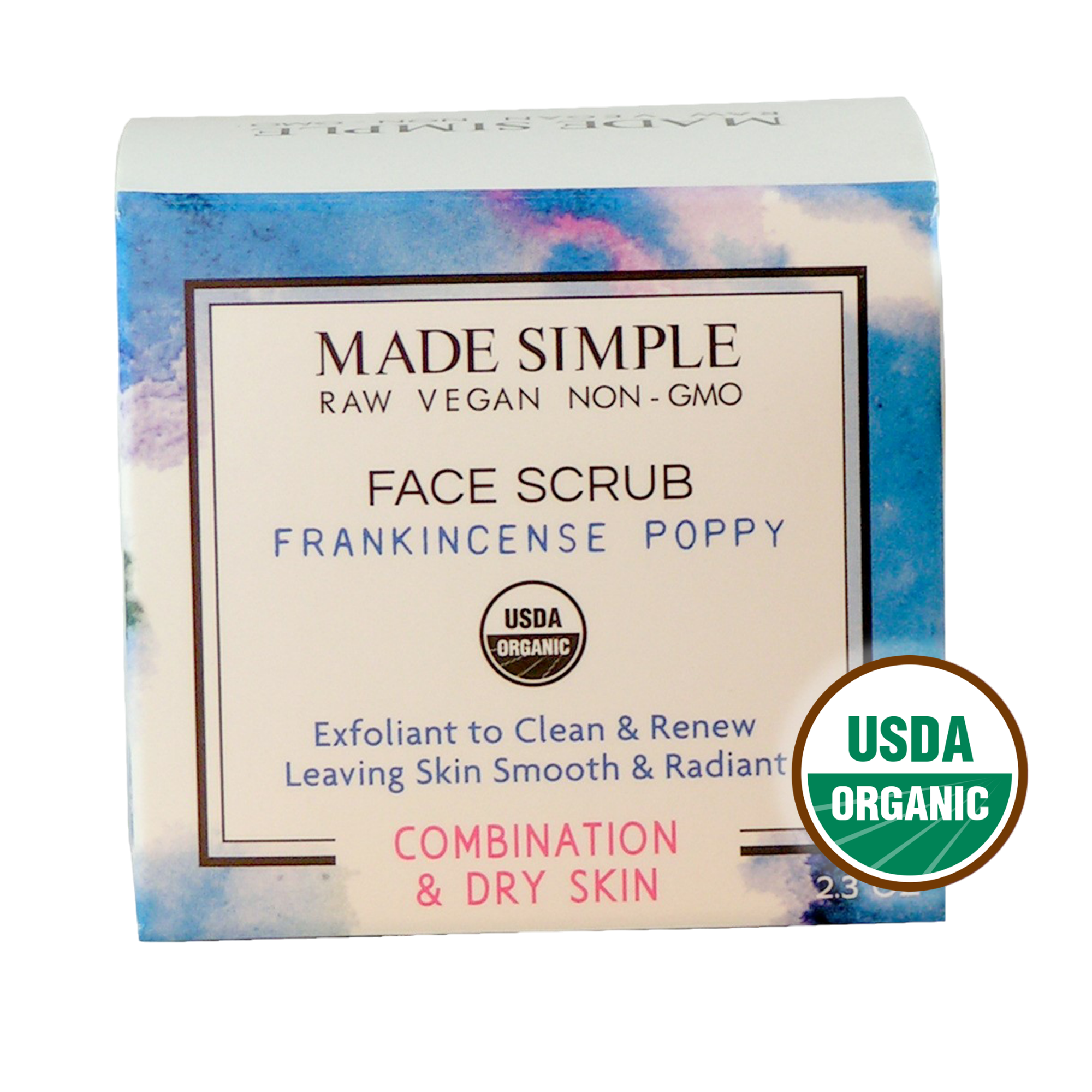 Frankincense Poppy Seed Face Scrub for Combination/Dry Skin - Certified Organic, Vegan & Cruelty-free-2