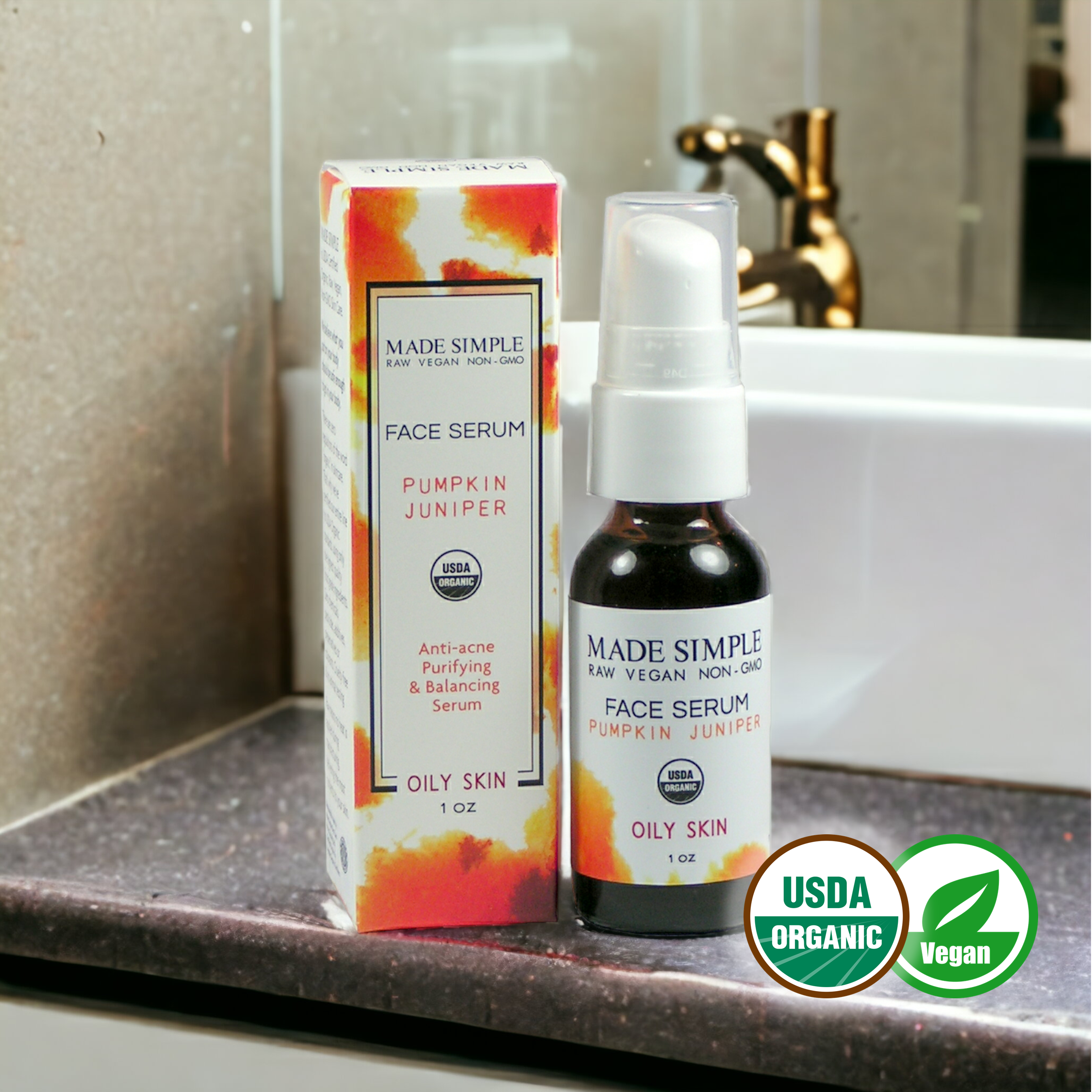 Pumpkin Juniper Face Serum for Oily Skin - Certified Organic, Vegan & Cruelty-free-0